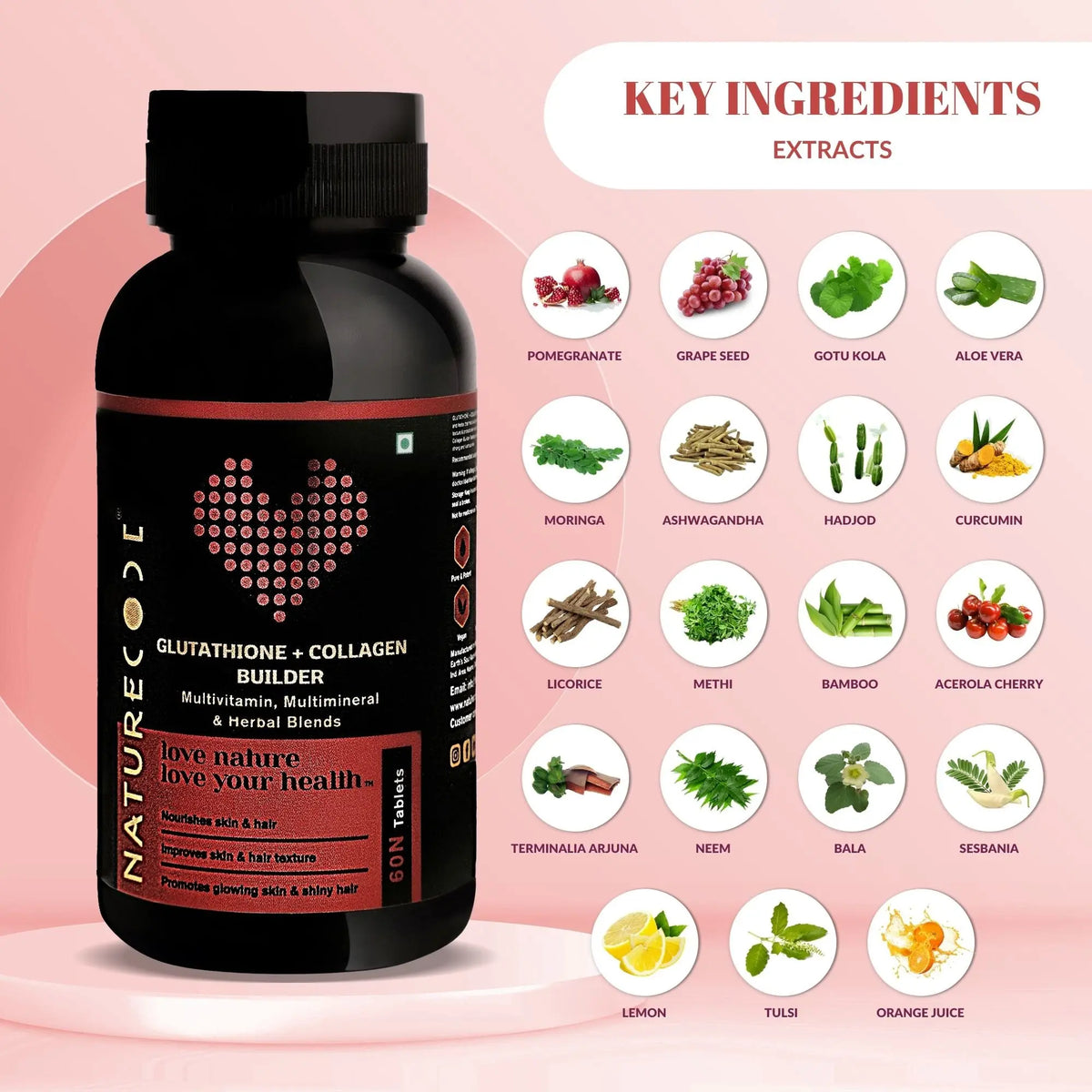 Glutathione + Collagen Builder Naturecodeindia