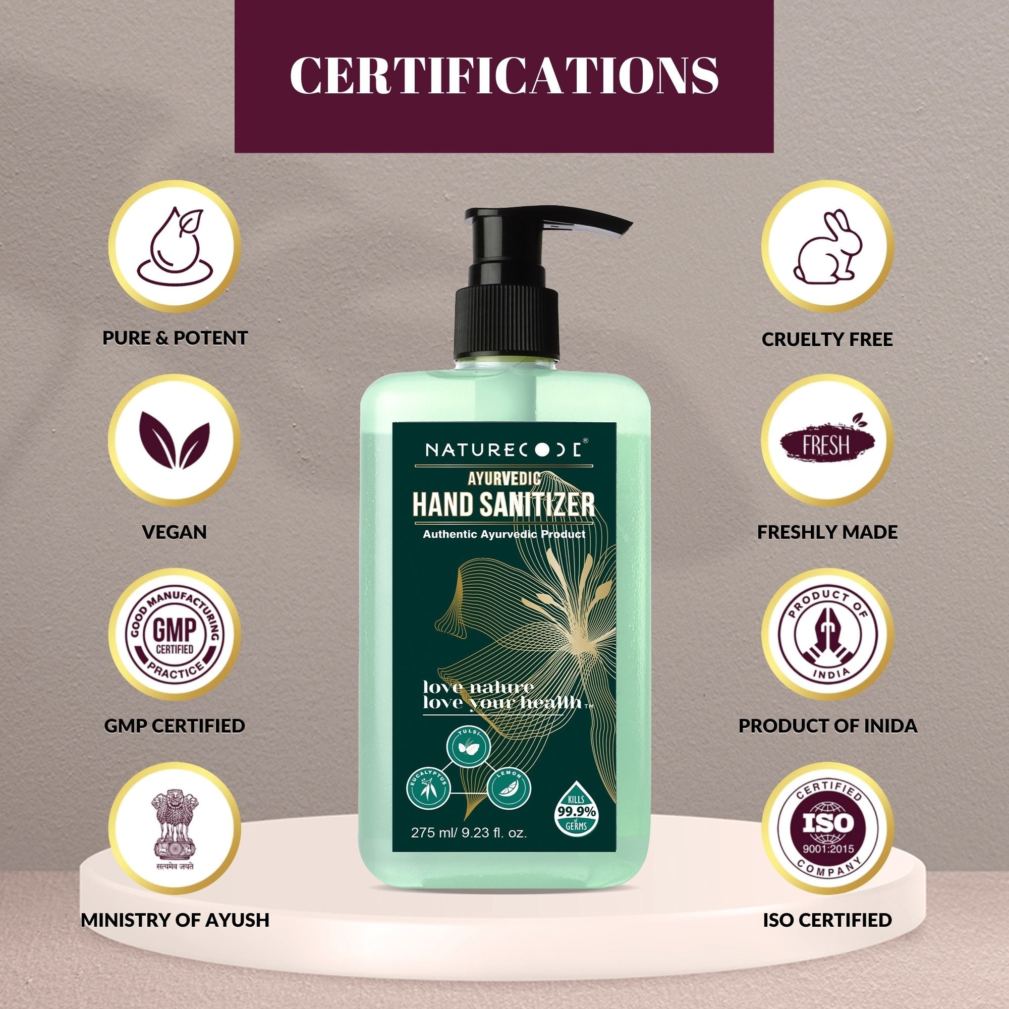 Ayurvedic Hand Sanitizer (275ml)