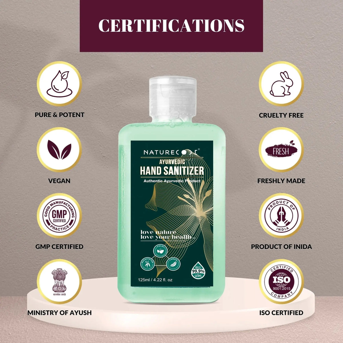 Ayurvedic Hand Sanitizer(125ml) Naturecodeindia