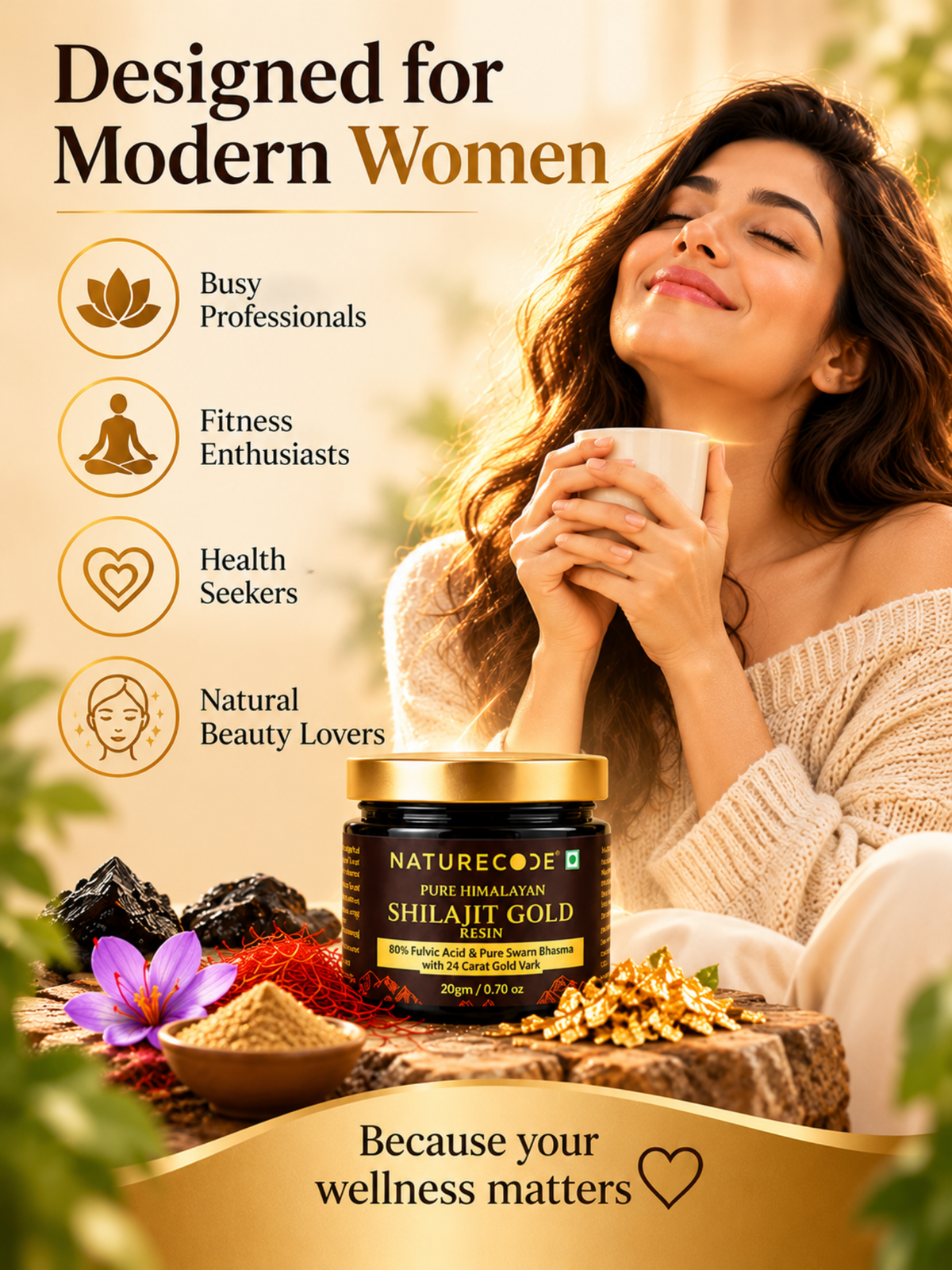 Shilajit Gold Resin for Women — modern women creative