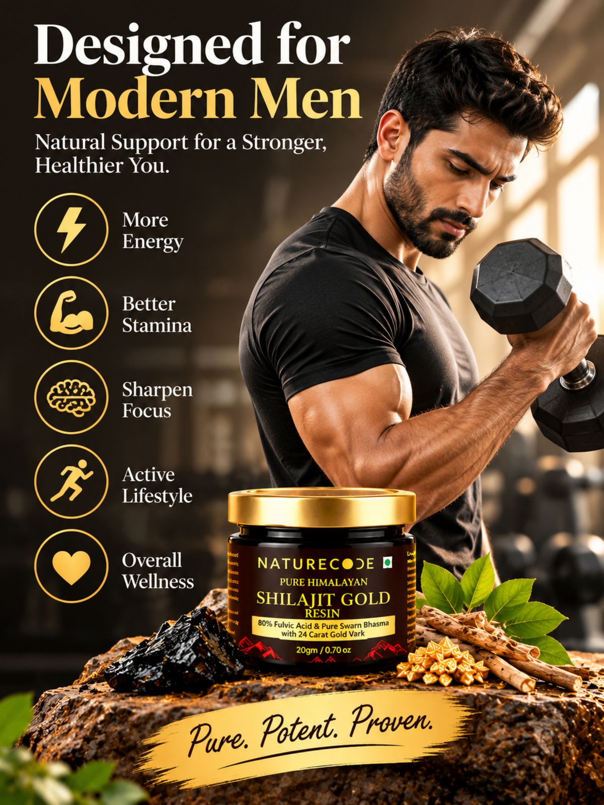 Shilajit Gold Resin for Men — modern men creative